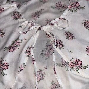 Floral Tie-Front Women's Top